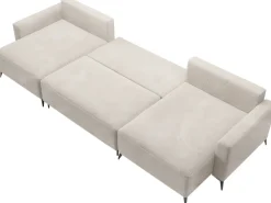 Narożniki>BROMARKT Duży narożnik z funkcją spania sztruksowy na nóżkach LORENZO U