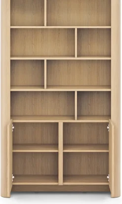 Regały Na Książki>PIASKI Duży nowoczesny regał do salonu 103 cm dąb vicenza BELVI dąb vincenza