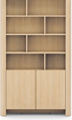 Regały Na Książki></noscript>PIASKI Duży nowoczesny regał do salonu 103 cm dąb vicenza BELVI dąb vincenza