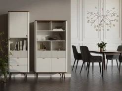 Regały Na Książki>JUREK Duży regał na książki do salonu z szufladami 90 cm MIREL