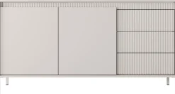 Komody|Zestawy Mebli Do Salonu>LASKI Dwudrzwiowa owa komoda z szufladami 153,5 cm SAREVO beż