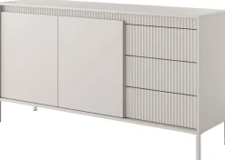 Komody|Zestawy Mebli Do Salonu></noscript>LASKI Dwudrzwiowa owa komoda z szufladami 153,5 cm SAREVO beż