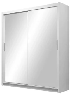 Meble Dla Dzieci|Szafy Dwudrzwiowe>Stolar Dwudrzwiowa biała szafa z dużym lustrem 120 cm PASCAL biały