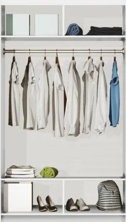 Szafy Przesuwne>Stolar Dwudrzwiowa biała szafa z dużym lustrem 120 cm PASCAL biały