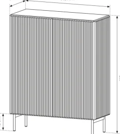 Zestawy Mebli Do Salonu|Komody></noscript>LASKI Dwudrzwiowa czarna komoda 100 cm do salonu MEZZO czarny