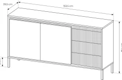 Komody|Zestawy Mebli Do Salonu></noscript>LASKI Dwudrzwiowa czarna komoda z szufladami 153,5 cm SAREVO czarny