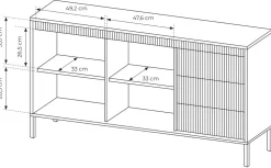 Komody|Zestawy Mebli Do Salonu></noscript>LASKI Dwudrzwiowa czarna komoda z szufladami 153,5 cm SAREVO czarny
