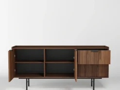 Zestawy Mebli Do Salonu|Komody></noscript>KAROL MEBLE Dwudrzwiowa komoda 150 cm do salonu z szufladami ELVIO orzech warmia