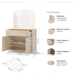 Meble Młodzieżowe|Zestawy Mebli Młodzieżowych></noscript>lenart. Dwudrzwiowa komoda 110 cm do pokoju młodzieżowego beż piaskowy STORY