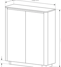 Komody></noscript>LASKI Dwudrzwiowa komoda 113 cm do salonu dąb cremona TORDIO