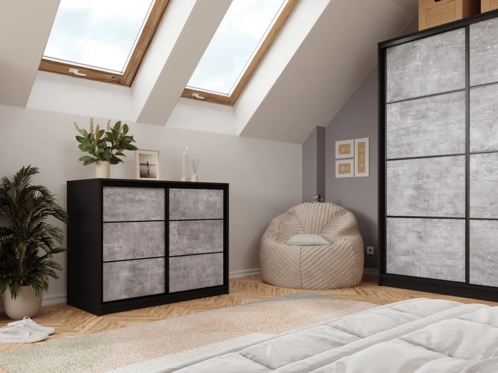 Komody>BROMARKT Dwudrzwiowa komoda 120 cm z drzwiami przesuwnymi LOFT