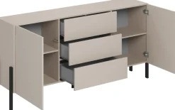 Zestawy Mebli Do Salonu|Komody>Helvetia Dwudrzwiowa komoda 184cm do salonu z szufladami JUKON kaszmir