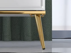 Zestawy Mebli Do Salonu|Komody></noscript>ML Meble Dwudrzwiowa komoda do salonu z szufladami GOLDIN biały połysk