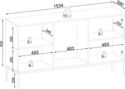 Zestawy Mebli Do Salonu|Komody></noscript>PIASKI Dwudrzwiowa komoda nowoczesna z szufladami i oświetleniem do salonu SEWILLA