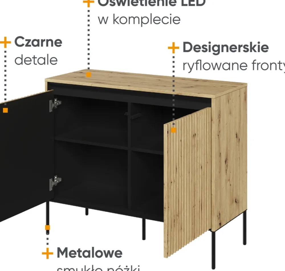 Komody>lenart. Dwudrzwiowa komoda w stylu nowoczesnym do salonu TREND
