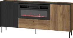 Komody>DOLMAR Dwudrzwiowa komoda z kominkiem 180 cm PINNACLE