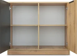 Komody>Stolar Dwudrzwiowa komoda z lamelami 100 cm BILL dąb wotan