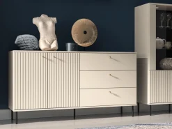 Zestawy Mebli Do Salonu|Komody></noscript>ML Meble Dwudrzwiowa komoda z szufladami do salonu 160 cm SOPHIE cashmere