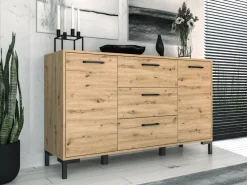 Zestawy Mebli Do Salonu|Komody>ML Meble Dwudrzwiowa komoda z szufladami do salonu NEVIO dąb artisan