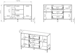 Zestawy Mebli Do Salonu|Komody></noscript>ML Meble Dwudrzwiowa komoda z szufladami do salonu NEVIO dąb artisan