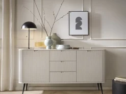 Zestawy Mebli Do Salonu|Komody></noscript>PIASKI Dwudrzwiowa komoda z szufladami 168 cm do salonu ZENIT kaszmir