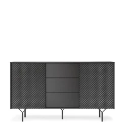 Komody>PIASKI Dwudrzwiowa komoda z szufladami RODOS czarna