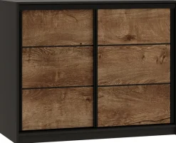 Komody>BROMARKT Dwudrzwiowa loftowa komoda przesuwna z szufladami 120 cm LOFT