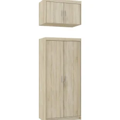 Zestawy Mebli Do Przedpokoju|Szafy Modułowe>Lempert Dwudrzwiowa modułowa szafa z nadstawką KUBA dąb sonoma