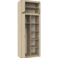 Zestawy Mebli Do Przedpokoju|Szafy Modułowe>Lempert Dwudrzwiowa modułowa szafa z nadstawką KUBA dąb sonoma