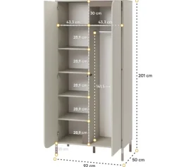 Meble Młodzieżowe|Zestawy Mebli Młodzieżowych></noscript>lenart. Dwudrzwiowa młodzieżowa szafa z półkami HARMONY 92 cm