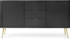 Komody>PIASKI Dwudrzwiowa nowoczesna komoda z szufladami 168 cm do salonu ZENIT czarny