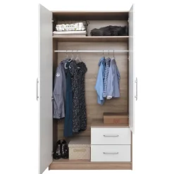 Garderoby|Meble Dla Dzieci>MEBLAR Dwudrzwiowa nowoczesna szafa z szufladami 100 cm SEVAS