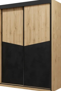 Zestawy Mebli Do Sypialni|Szafy Dwudrzwiowe>JUREK Dwudrzwiowa nowoczesna szafa przesuwna 150 cm AMADEO dąb odwieczny