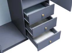 Meble Dla Dzieci|Szafy Dwudrzwiowe></noscript>Stolar Dwudrzwiowa nowoczesna szafa uchylna z lustrem 100 cm SELMA niebieski