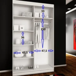 Zestawy Mebli Do Przedpokoju|Szafy Do Przedpokoju></noscript>KIER Dwudrzwiowa szafa 100 cm do sypialni TARO jesion ciemny dąb jesion ciemny