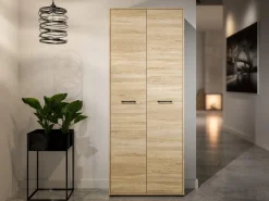 Szafy Dwudrzwiowe|Szafy Młodzieżowe></noscript>ML Meble Dwudrzwiowa szafa 80 cm do przedpokoju z drążkiem i półkami CARO