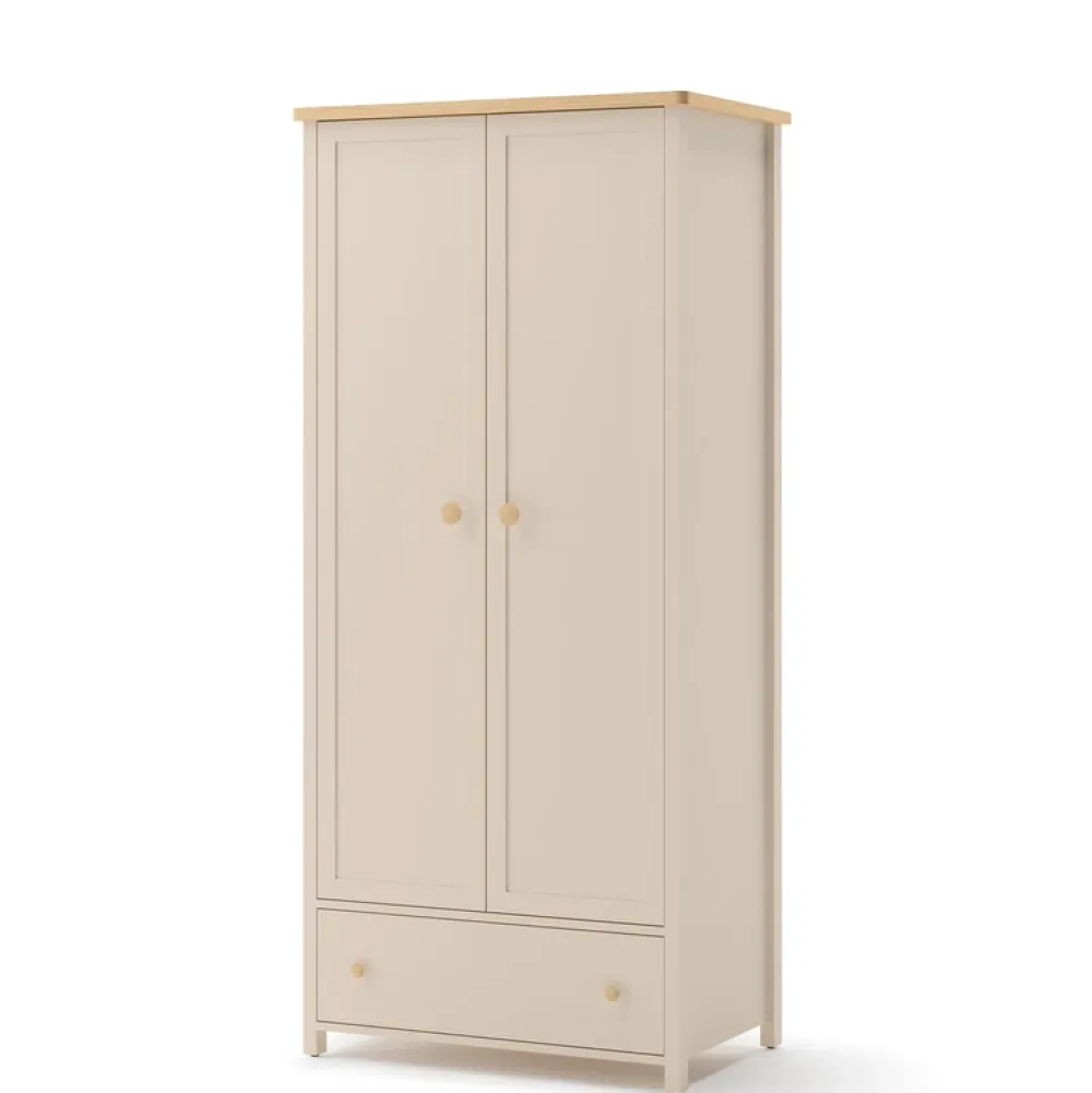 Szafy Otwierane>lenart. Dwudrzwiowa szafa młodzieżowa STORY z półkami i szufladą beż piaskowy