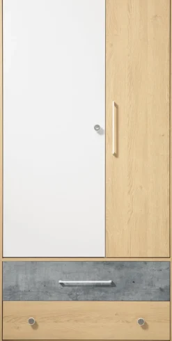 Meble Dla Dzieci|Zestawy Mebli Młodzieżowych>MEBLAR Dwudrzwiowa szafa młodzieżowa 90 cm z szufladami SLEEK