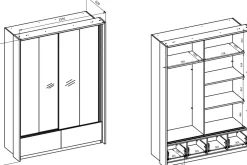 Zestawy Mebli Do Sypialni|Szafy Dwudrzwiowe></noscript>Helvetia Dwudrzwiowa szafa przesuwna do sypialni 159 cm IMPRESSIO