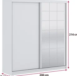 Szafy Dwudrzwiowe|Szafy Z Lustrem>ARKOS Dwudrzwiowa szafa przesuwna z lustrem 200 cm COLLINS