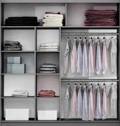 Szafy Przesuwne|Szafy Dwudrzwiowe>Stolar Dwudrzwiowa szafa przesuwna z półkami i drążkami 203 cm TRISS dąb craft