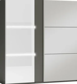 Szafy Dwudrzwiowe|Szafy Z Lustrem>Stolar Dwudrzwiowa szafa przesuwna z lustrem 200 cm TOSSA grafit