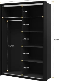 Meble Dla Dzieci|Meble Młodzieżowe></noscript>lenart. Dwudrzwiowa szafa przesuwna z lustrem 160 cm ARTI