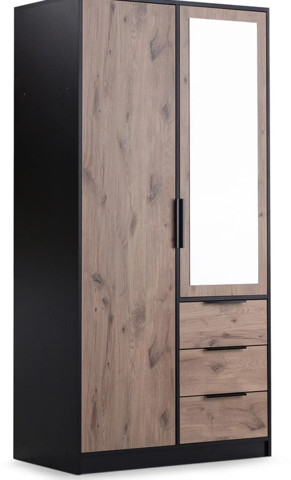 Szafy Dwudrzwiowe|Szafy Do Pokoju Dziecięcego>Stolar Dwudrzwiowa szafa uchylna z szufladami i drążkiem 100 cm LANTE