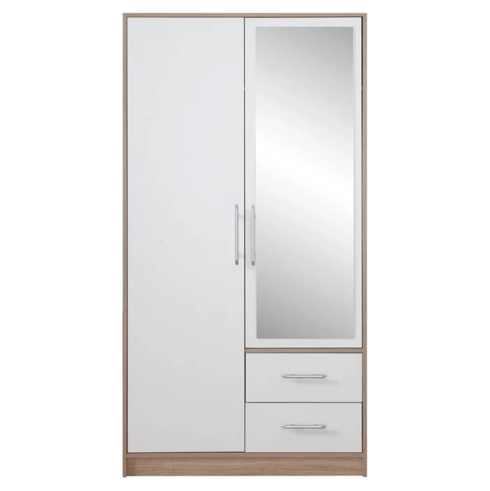 Garderoby|Meble Dla Dzieci>MEBLAR Dwudrzwiowa szafa z lustrem 100 cm szuflady SEVAS