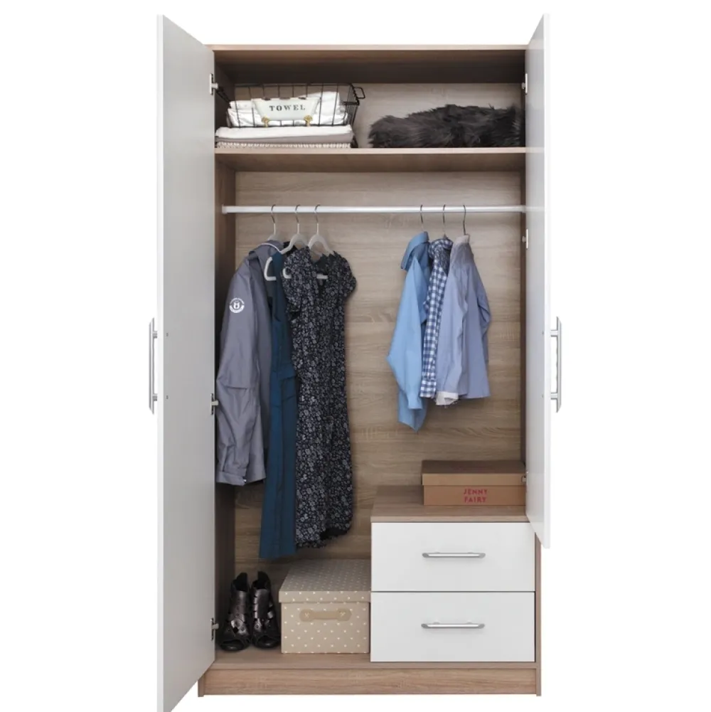 Garderoby|Meble Dla Dzieci>MEBLAR Dwudrzwiowa szafa z lustrem 100 cm szuflady SEVAS