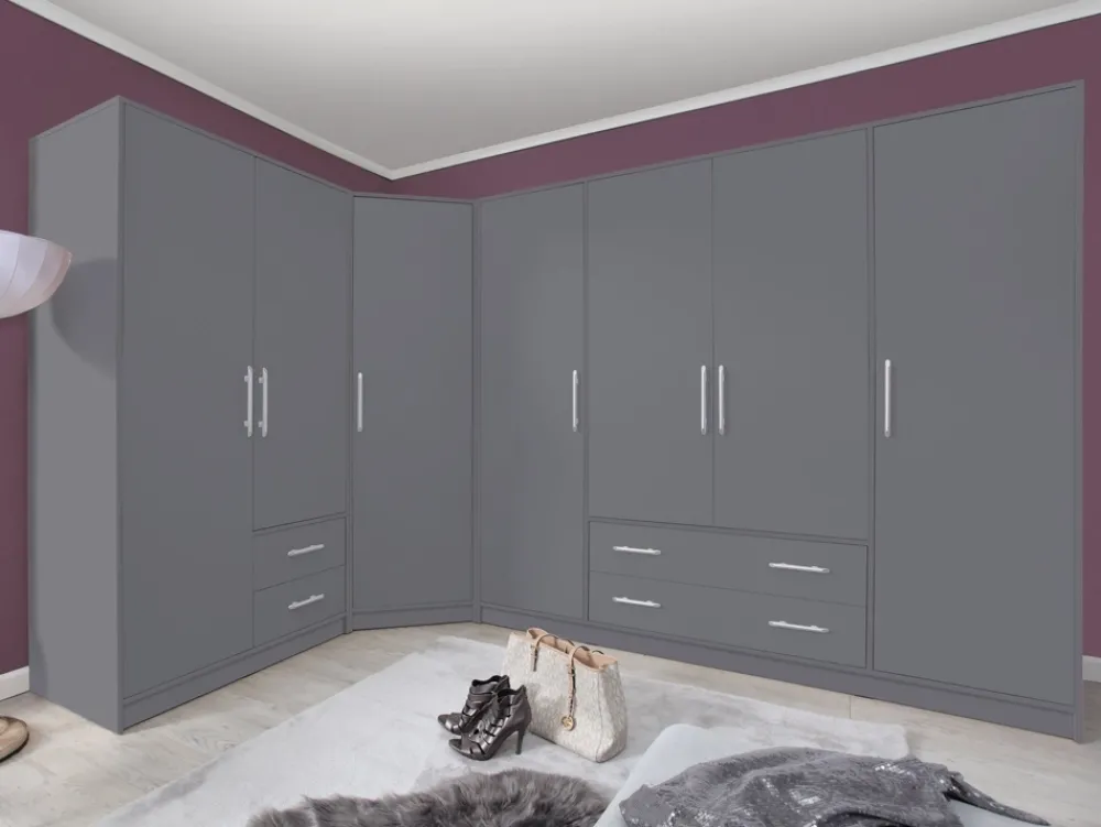 Garderoby|Meble Dla Dzieci>MEBLAR Dwudrzwiowa szafa z lustrem i szufladami SEVAS antracyt