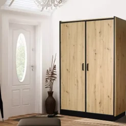 Zestawy Mebli Do Salonu|Szafy Dwudrzwiowe></noscript>Lempert Dwudrzwiowa szafa z półkami na ubrania do salonu KALETTO