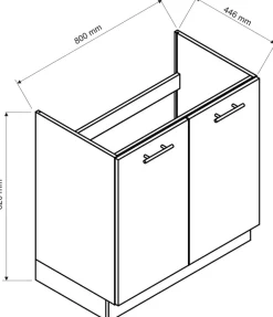 Meble Kuchenne|Szafki></noscript>Stolkar Dwudrzwiowa szafka kuchenna pod zlew 80 cm BRIT