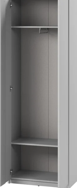 Garderoby|Szafy Dwudrzwiowe></noscript>lenart. Dwudrzwiowa szara szafa do przedpokoju 68 cm z półkami SIMPLY szary